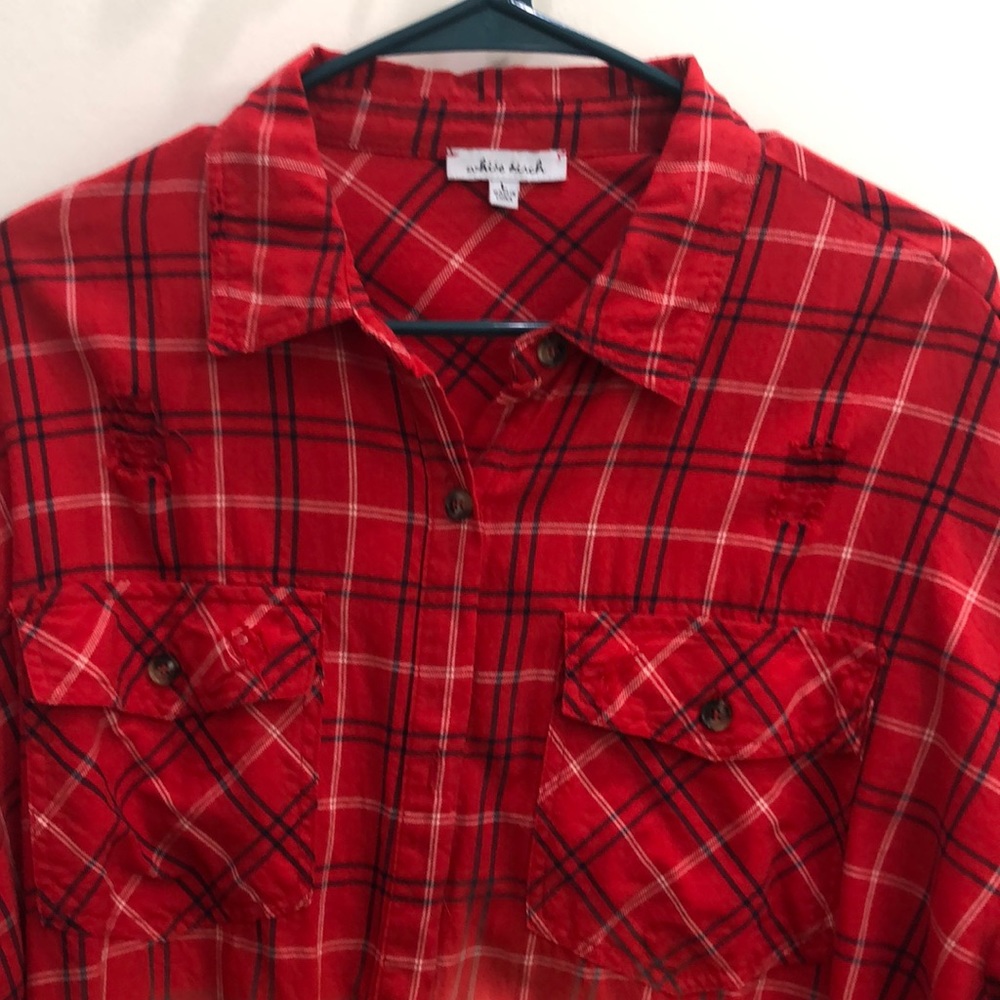 Distressed, Shacket by white birch size large